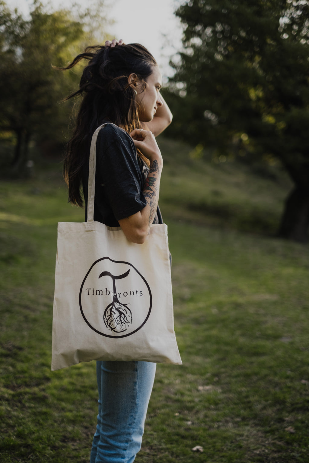 Tote Bag Timbreroots Logo (White)